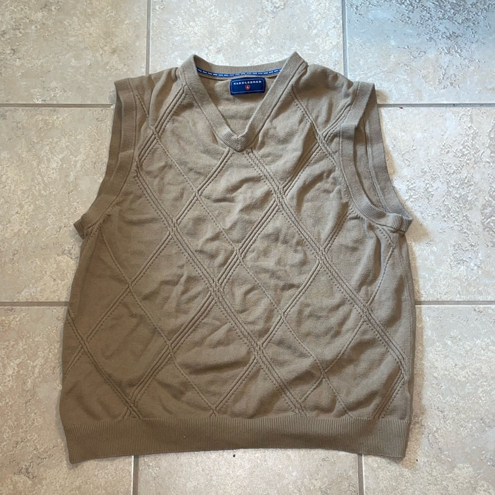 beige saddlebred sweater vest